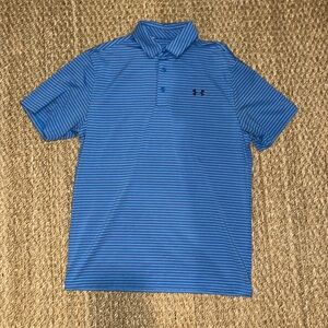 Under Armour Collard Shirt Blue with Purple stripes